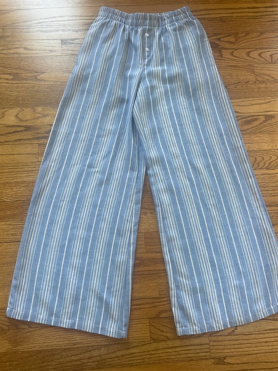 Sincerly Jules Pants - Sincerely Jules Blue & White Striped Extra Wide Leg Pants Coastal Lounge XS